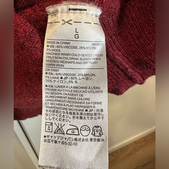 Banana Republic Men's Red Shirt Crewneck Raglan Long Sleeve Size Large - Picture 5 of 10